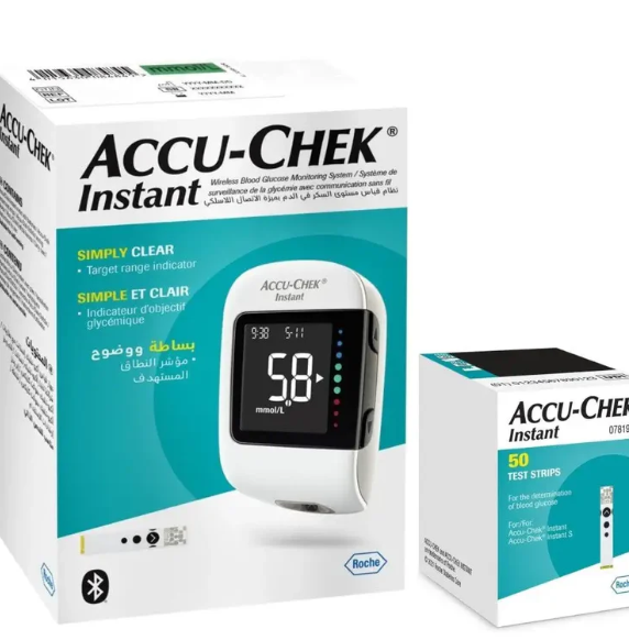 Accu-Chek Instant Glucometer+50 Strips (mmol/L)